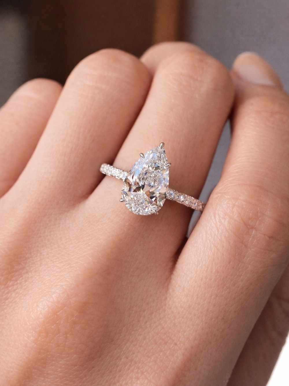 Teardrop Diamond Ring ✨ Pear Cut CZ Engagement Style | Luxury Statement Ring